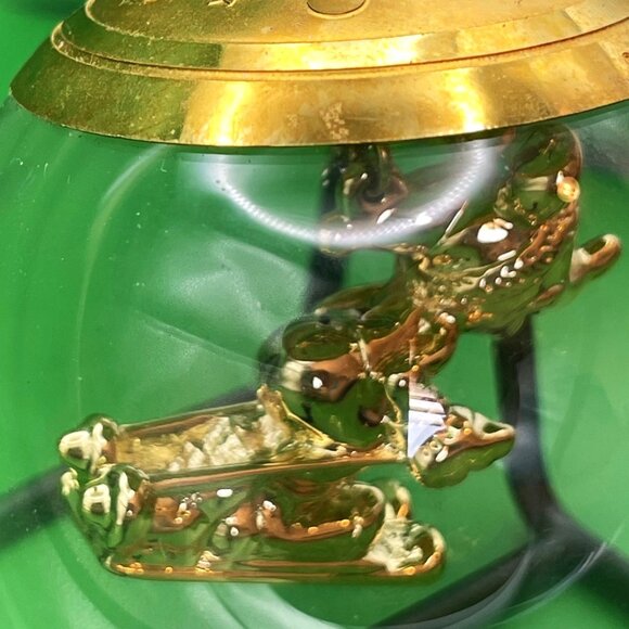 VTG Lenox Disney Mickey Mouse 1997 Gold Plated Sledding Glass Sphere Ornament - Picture 11 of 14
